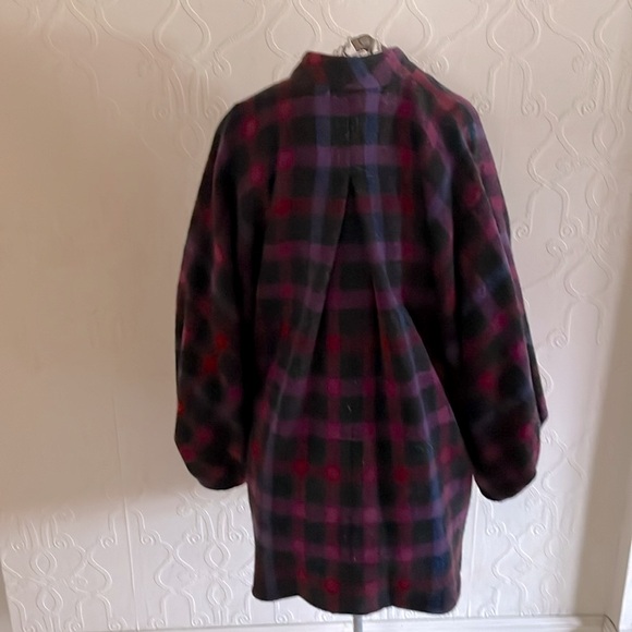 Vintage Plaid Wool Oversize Jacket - Purple and Black - Picture 2 of 8
